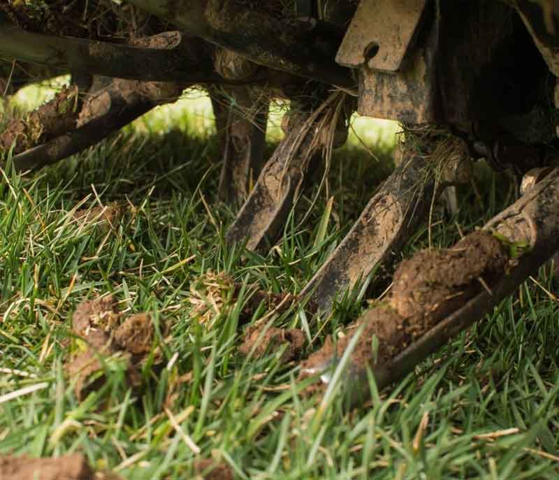 Core Aeration Machinery, working Aerator Tines.